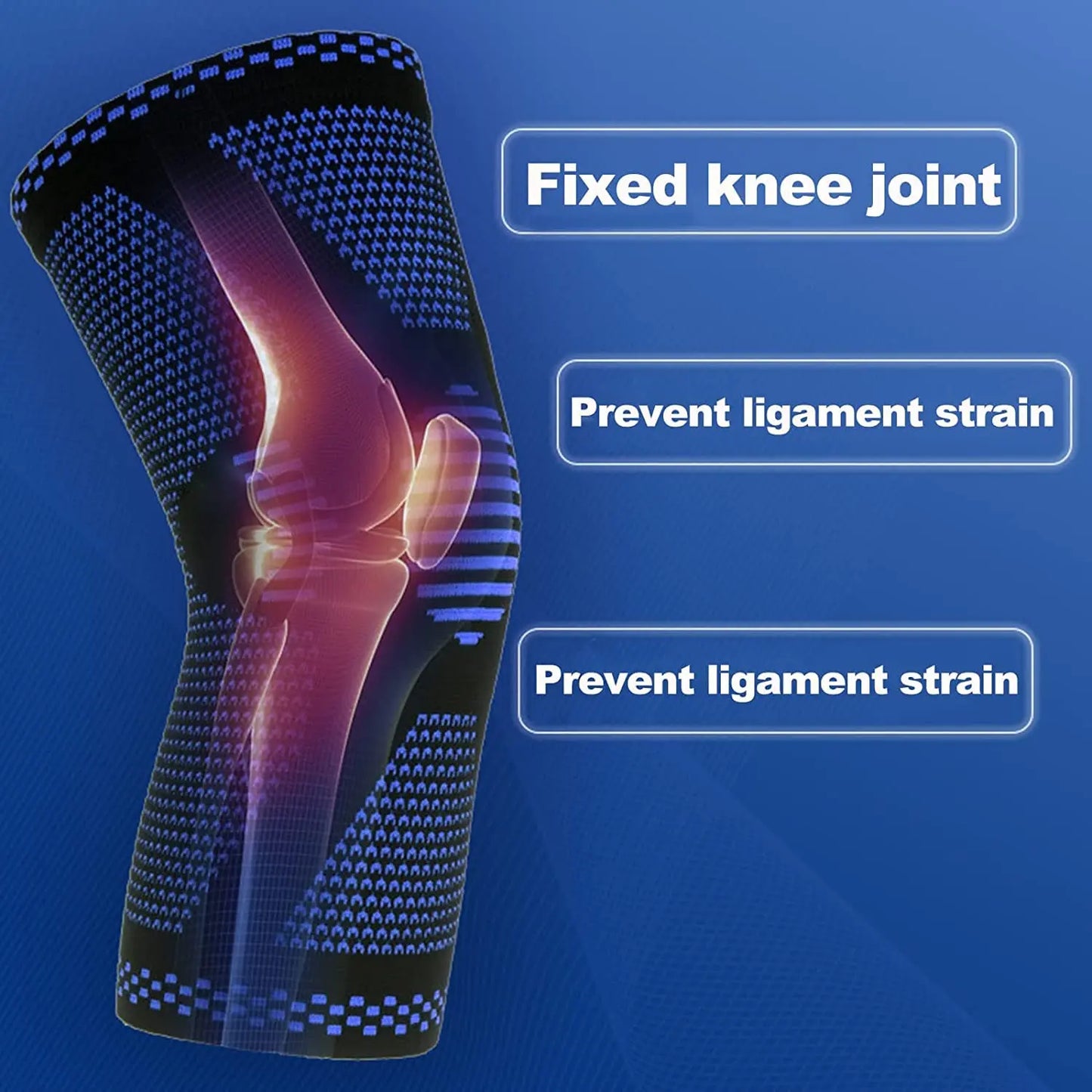 Knee Brace Support Compression Sleeve with Side Stabilizers