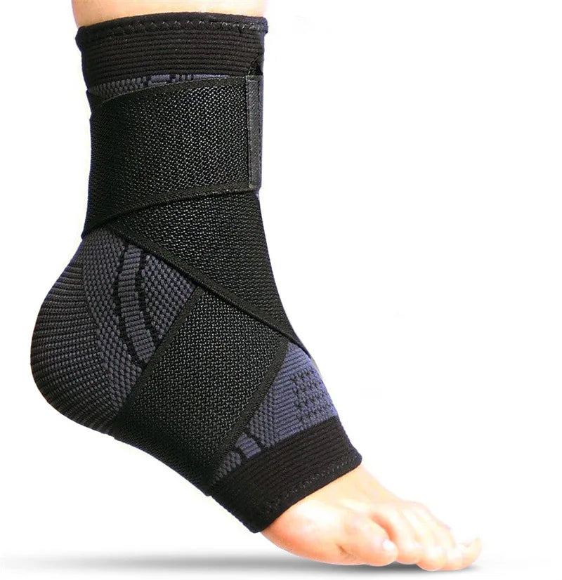 Adjustable Ankle Support Compression Ankle Brace Protector for Running Soccer Basketball Nylon Knitted Gym Bandage Ankle Strap